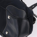 PRADA Boston Bag Nylon Navy Silver Auth ki6952V-11