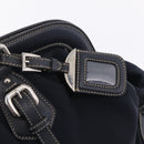 PRADA Boston Bag Nylon Navy Silver Auth ki6952V-14