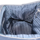 PRADA Boston Bag Nylon Navy Silver Auth ki6952V-23
