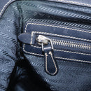 PRADA Boston Bag Nylon Navy Silver Auth ki6952V-24