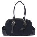 PRADA Boston Bag Nylon Navy Silver Auth ki6952V-3