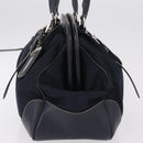 PRADA Boston Bag Nylon Navy Silver Auth ki6952V-4