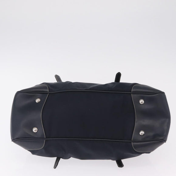 PRADA Boston Bag Nylon Navy Silver Auth ki6952V