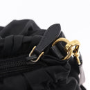 PRADA Tote Bag Nylon 2way Black Gold Tone Auth ki6955V-21