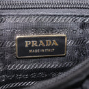 PRADA Tote Bag Nylon 2way Black Gold Tone Auth ki6955V-22