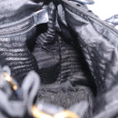 PRADA Tote Bag Nylon 2way Black Gold Tone Auth ki6955V-24