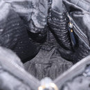 PRADA Tote Bag Nylon 2way Black Gold Tone Auth ki6955V-25