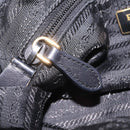 PRADA Tote Bag Nylon 2way Black Gold Tone Auth ki6955V-26