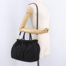 PRADA Tote Bag Nylon 2way Black Gold Tone Auth ki6955V-30