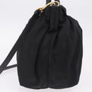 PRADA Tote Bag Nylon 2way Black Gold Tone Auth ki6955V-4