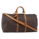 LOUIS VUITTON Monogram Keepall Bandouliere 55 Boston Bag M41414 LV Auth ki6956V-1