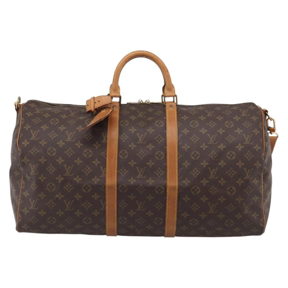 LOUIS VUITTON Monogram Keepall Bandouliere 55 Boston Bag M41414 LV Auth ki6956V