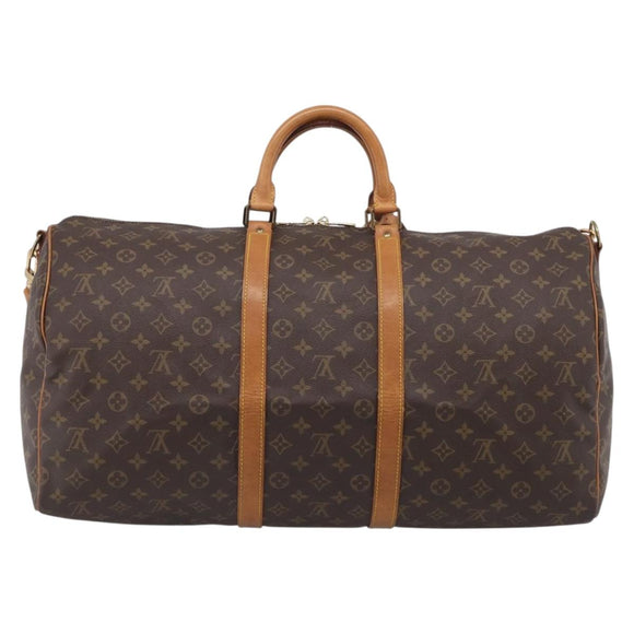 LOUIS VUITTON Monogram Keepall Bandouliere 55 Boston Bag M41414 LV Auth ki6956V