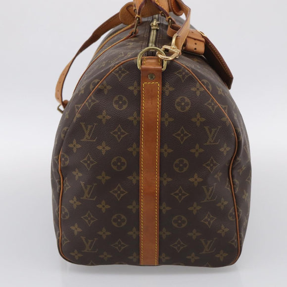 LOUIS VUITTON Monogram Keepall Bandouliere 55 Boston Bag M41414 LV Auth ki6956V
