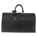LOUIS VUITTON Epi Keepall 45 Boston Bag Noir M42972 LV Auth ki6957V-2