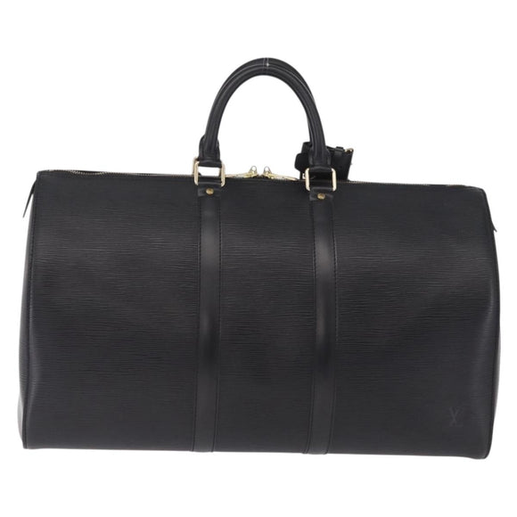 LOUIS VUITTON Epi Keepall 45 Boston Bag Noir M42972 LV Auth ki6957V