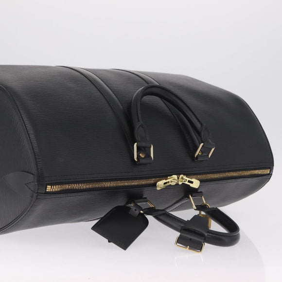 LOUIS VUITTON Epi Keepall 45 Boston Bag Noir M42972 LV Auth ki6957V