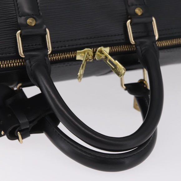 LOUIS VUITTON Epi Keepall 45 Boston Bag Noir M42972 LV Auth ki6957V