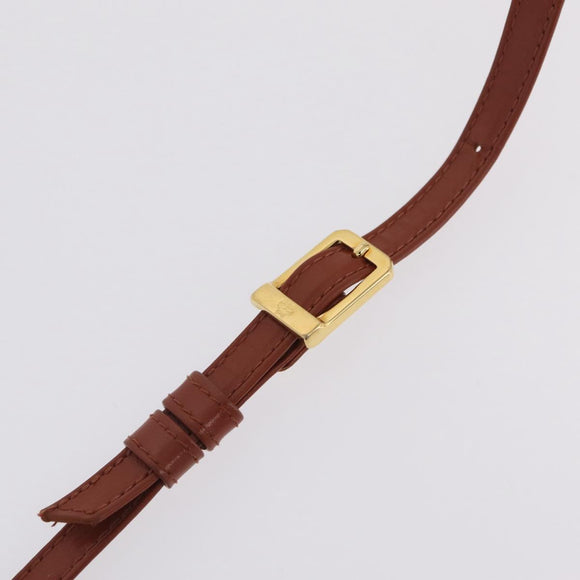 MCM Vicetos Shoulder Bag PVC Leather Brown Gold Tone Auth ki6959