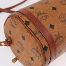 MCM Vicetos Shoulder Bag PVC Leather Brown Gold Tone Auth ki6959-12