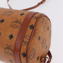 MCM Vicetos Shoulder Bag PVC Leather Brown Gold Tone Auth ki6959-13