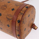 MCM Vicetos Shoulder Bag PVC Leather Brown Gold Tone Auth ki6959-15