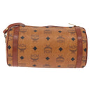 MCM Vicetos Shoulder Bag PVC Leather Brown Gold Tone Auth ki6959-3