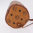 MCM Vicetos Shoulder Bag PVC Leather Brown Gold Tone Auth ki6959-4