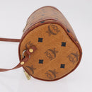 MCM Vicetos Shoulder Bag PVC Leather Brown Gold Tone Auth ki6959-5