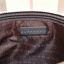 BURBERRY Nova Check Hand Bag PVC Leather Beige Silver Auth ki6960A-15
