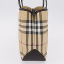 BURBERRY Nova Check Hand Bag PVC Leather Beige Silver Auth ki6960A-5