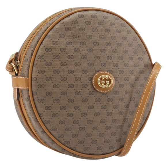 GUCCI Micro GG Shoulder Bag PVC Beige Gold Tone 007 104 0088 Auth ki6962