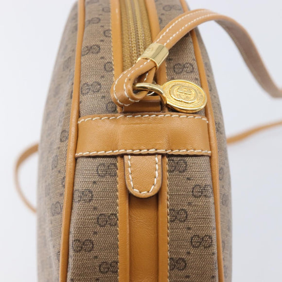 GUCCI Micro GG Shoulder Bag PVC Beige Gold Tone 007 104 0088 Auth ki6962