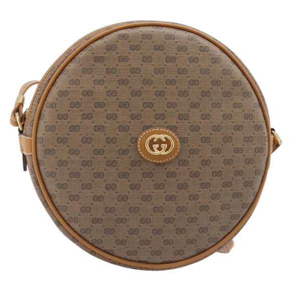 GUCCI Micro GG Shoulder Bag PVC Beige Gold Tone 007 104 0088 Auth ki6962