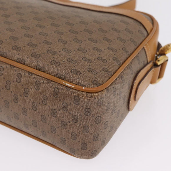 GUCCI Micro GG Shoulder Bag PVC Beige Gold Tone 001 113 0942 Auth ki6963