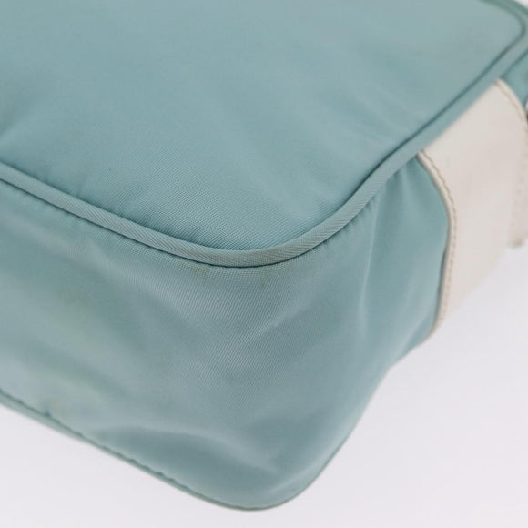 PRADA Shoulder Bag Nylon Light Blue Silver Auth ki6964A