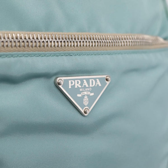 PRADA Shoulder Bag Nylon Light Blue Silver Auth ki6964A