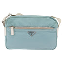 PRADA Shoulder Bag Nylon Light Blue Silver Auth ki6964A-2