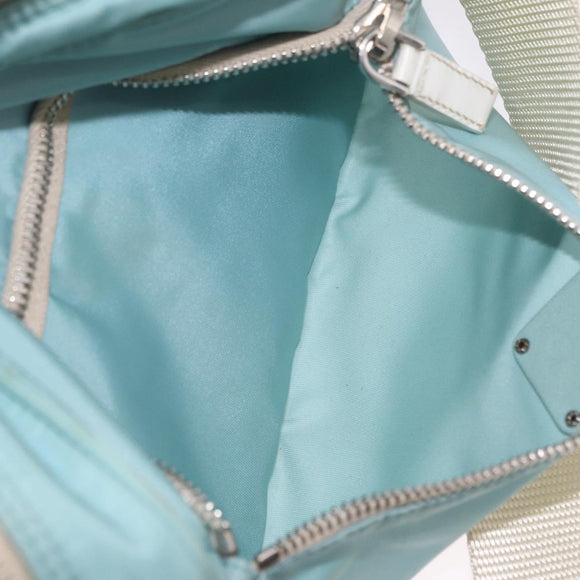PRADA Shoulder Bag Nylon Light Blue Silver Auth ki6964A