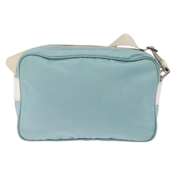 PRADA Shoulder Bag Nylon Light Blue Silver Auth ki6964A