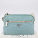 PRADA Shoulder Bag Nylon Light Blue Silver Auth ki6964A-31