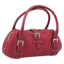 LOEWE Sender Hand Bag Leather Red Silver Auth ki6966M-1