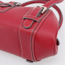 LOEWE Sender Hand Bag Leather Red Silver Auth ki6966M-11