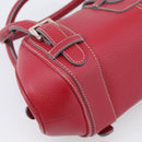 LOEWE Sender Hand Bag Leather Red Silver Auth ki6966M-14