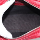 LOEWE Sender Hand Bag Leather Red Silver Auth ki6966M-18