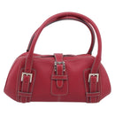 LOEWE Sender Hand Bag Leather Red Silver Auth ki6966M-2