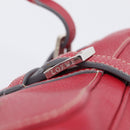 LOEWE Sender Hand Bag Leather Red Silver Auth ki6966M-25