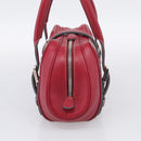LOEWE Sender Hand Bag Leather Red Silver Auth ki6966M-5