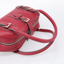 LOEWE Sender Hand Bag Leather Red Silver Auth ki6966M-8