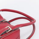 LOEWE Sender Hand Bag Leather Red Silver Auth ki6966M-9
